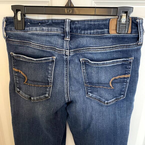 American Eagle Skinny Jeans Denim Next Level Stretch Dark Wash Size 6 - Picture 5 of 9
